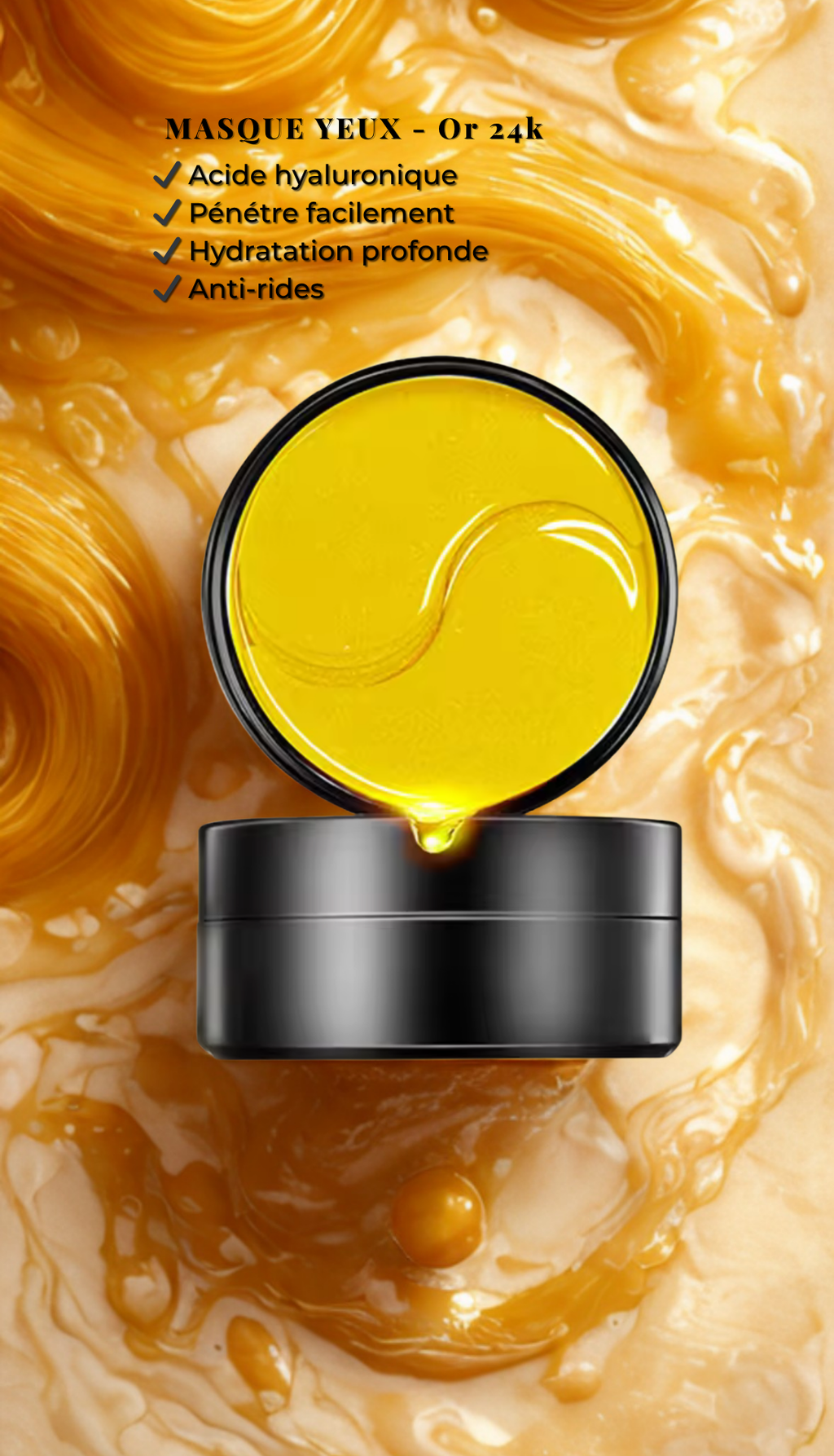 Masque Yeux Or 24K – Anti-Rides, Hydratation & Éclaircissant